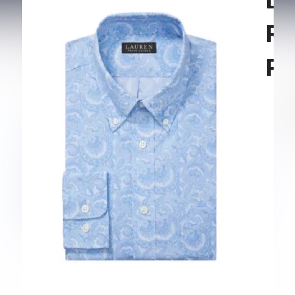 Ralph Lauren Light Blue Paisley Dress Shirt